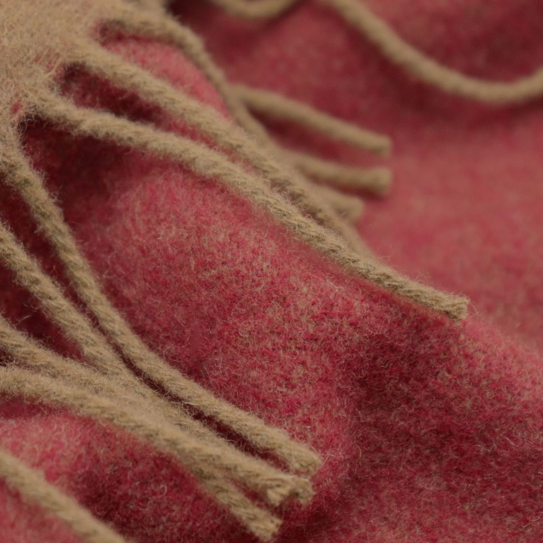 Dvipusis kašmyro pledas burgundiškas-kešu