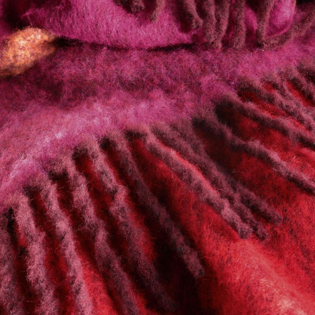Pledas su avių vilna MOHAIR LOOK CRIMSON