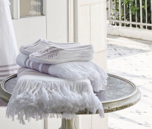 Rankšluostis MARINE White - Steel Blue - THE HOME STORY